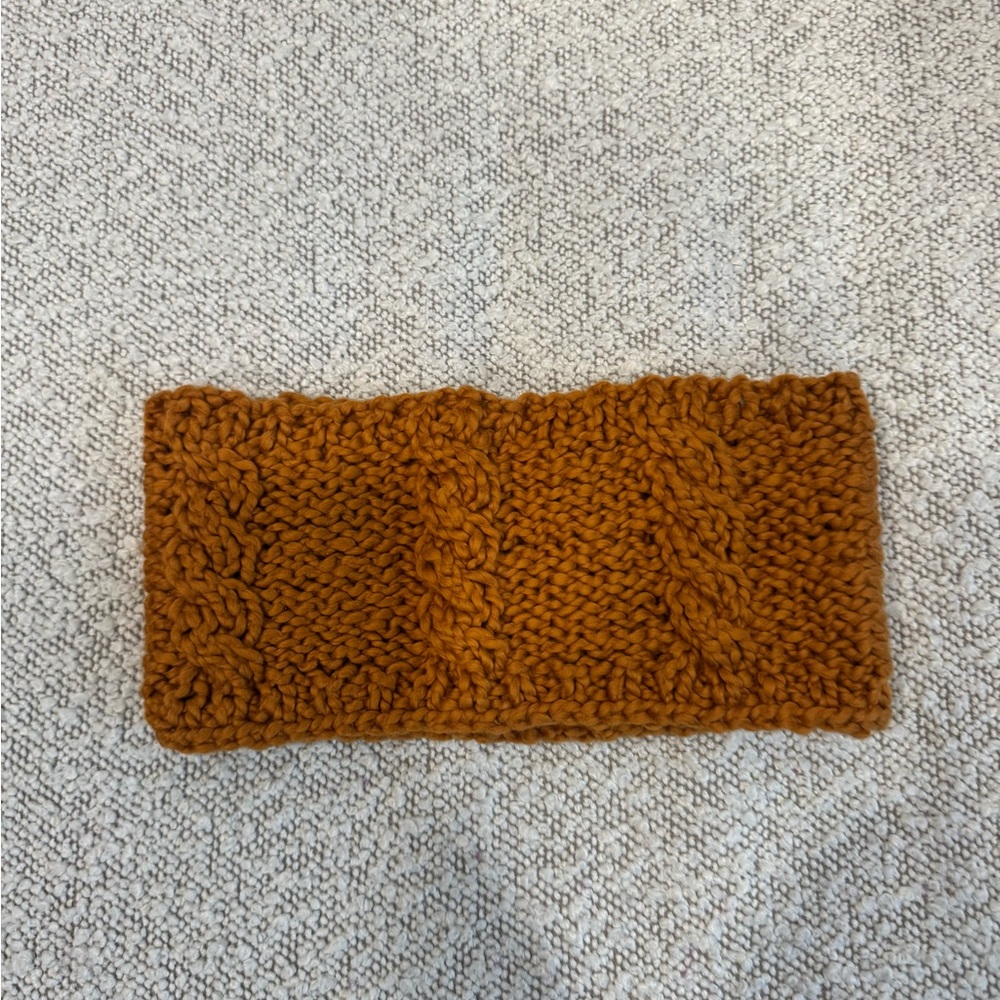 New Women’s Organic Cotton Hand Knit Headband in Rust OS